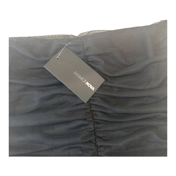 FASHIONNOVA Women SZ XL Black Really Meshed Mini Skirt -New -Stretch Material - Picture 4 of 8